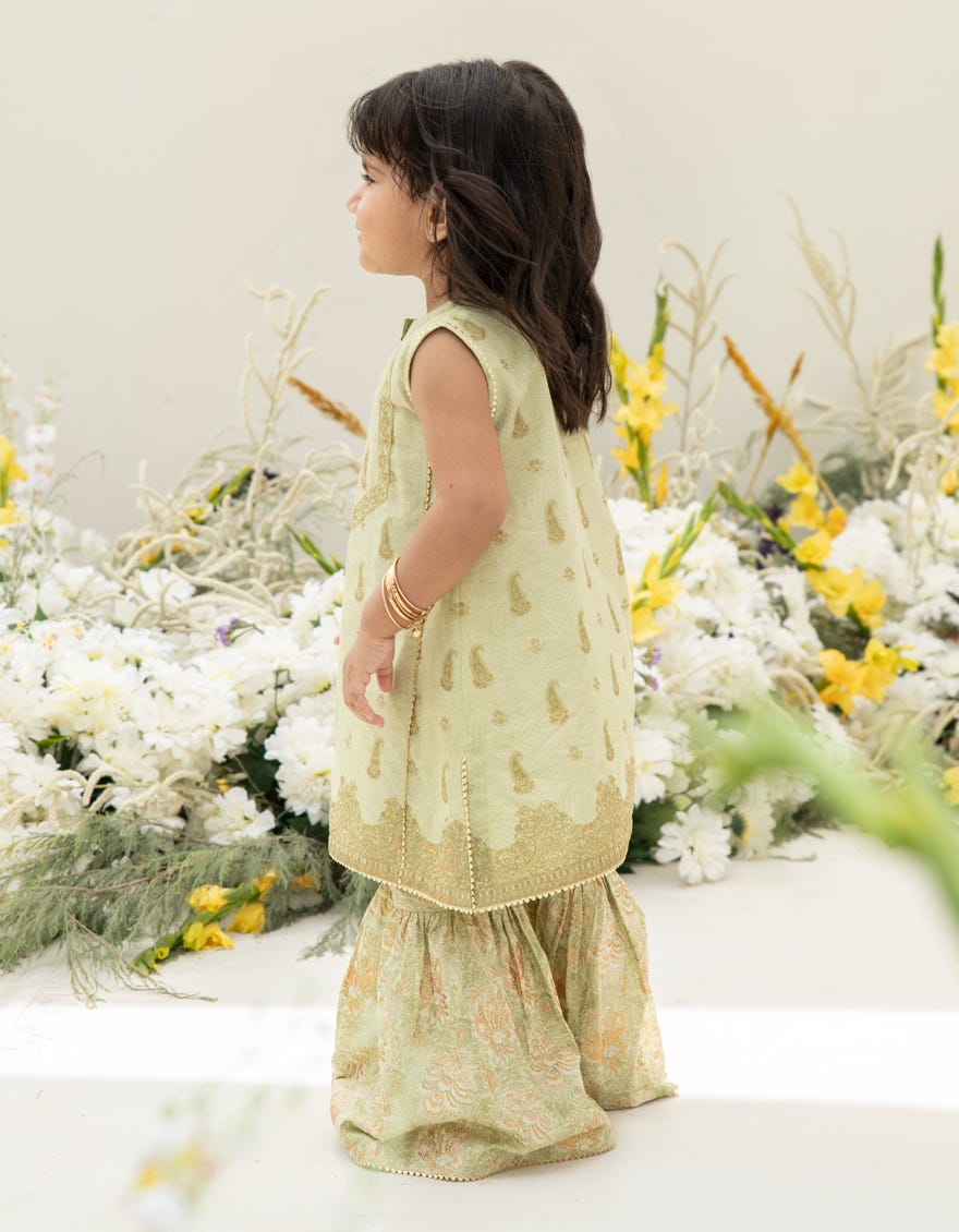 OLIVE LAWN INFANT 2PC STITCHED | JGKL-S-JK2-24-5637