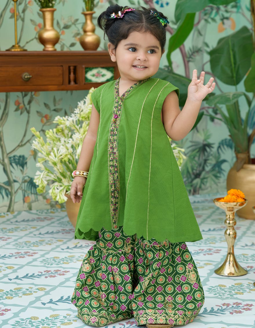 GREEN DOBBY EMBROIDERED 2PC STITCHED – J.