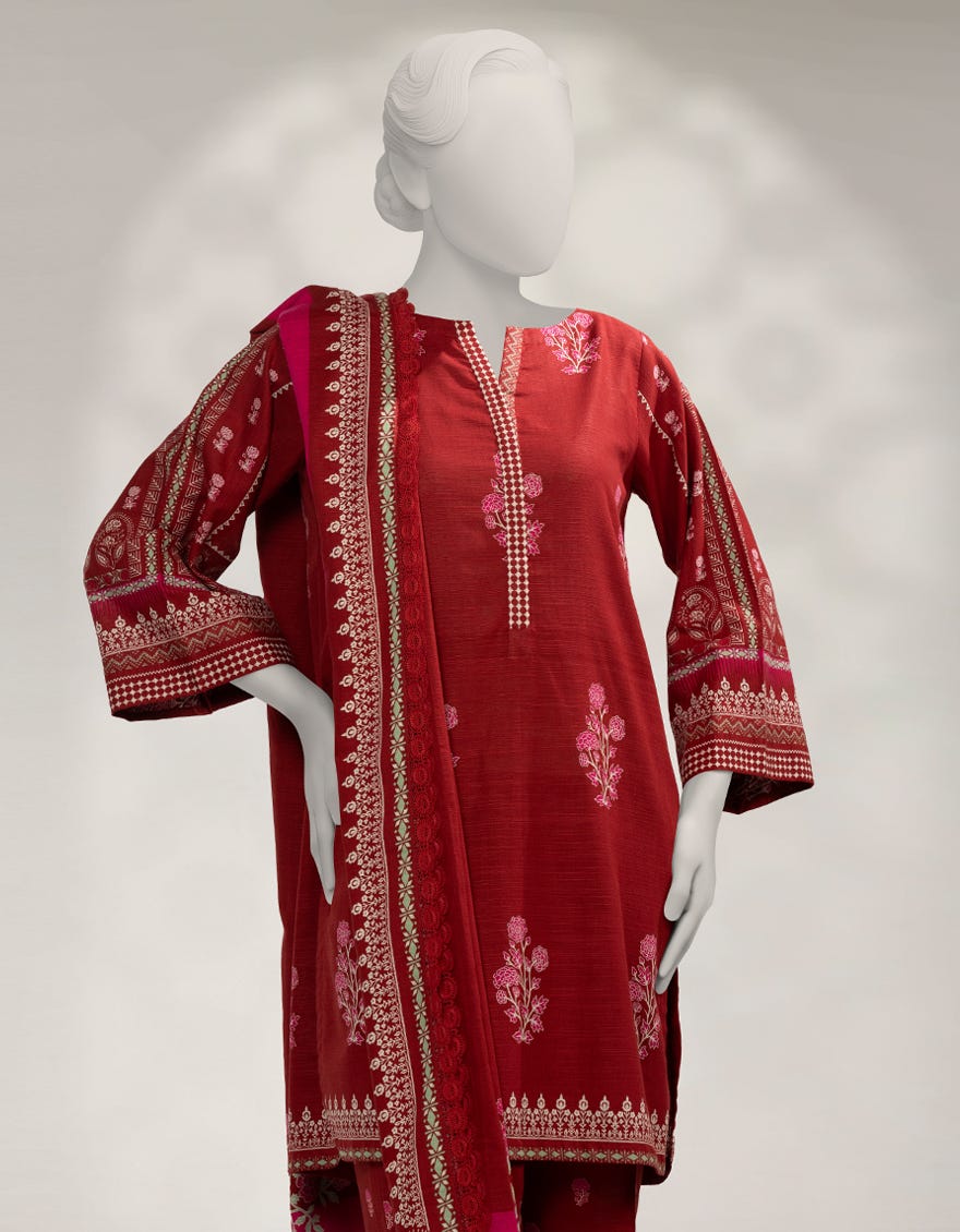 MULTICOLOR KHADDAR UNSTITCHED 3PC