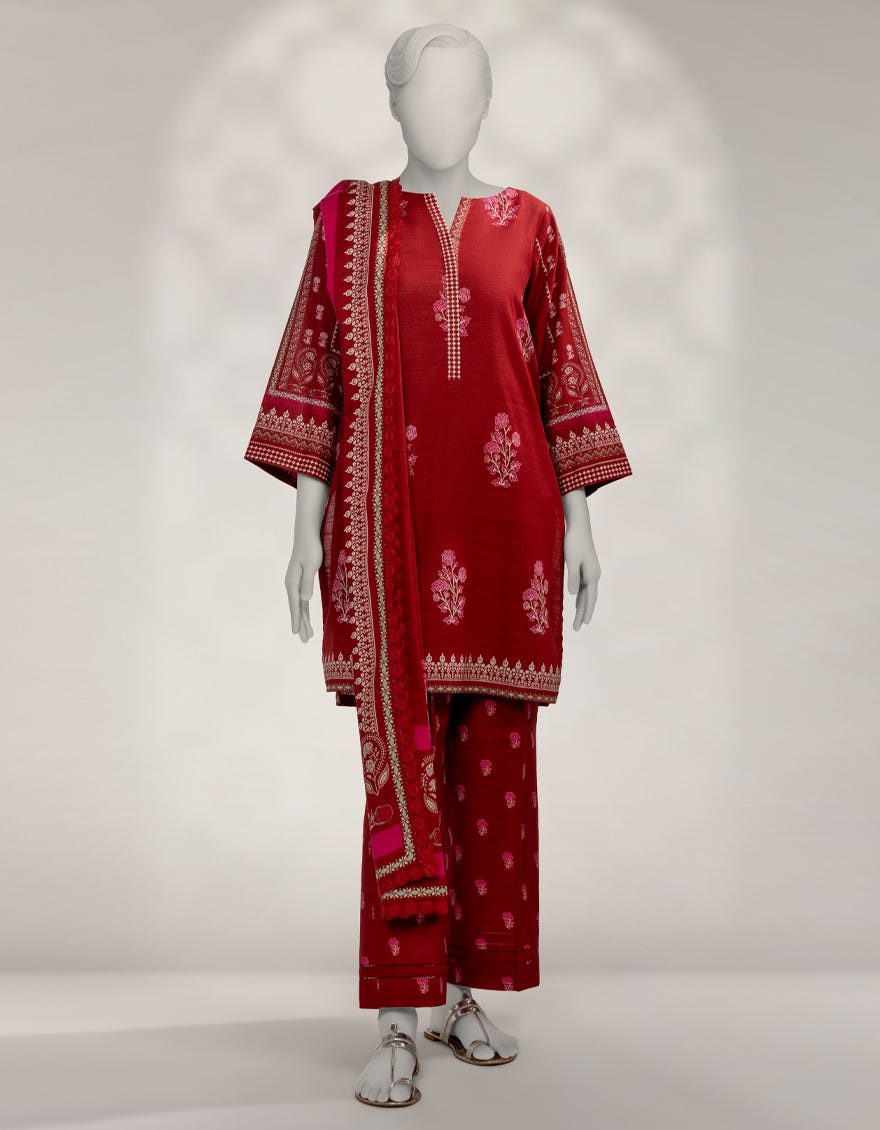 MULTICOLOR KHADDAR UNSTITCHED 3PC