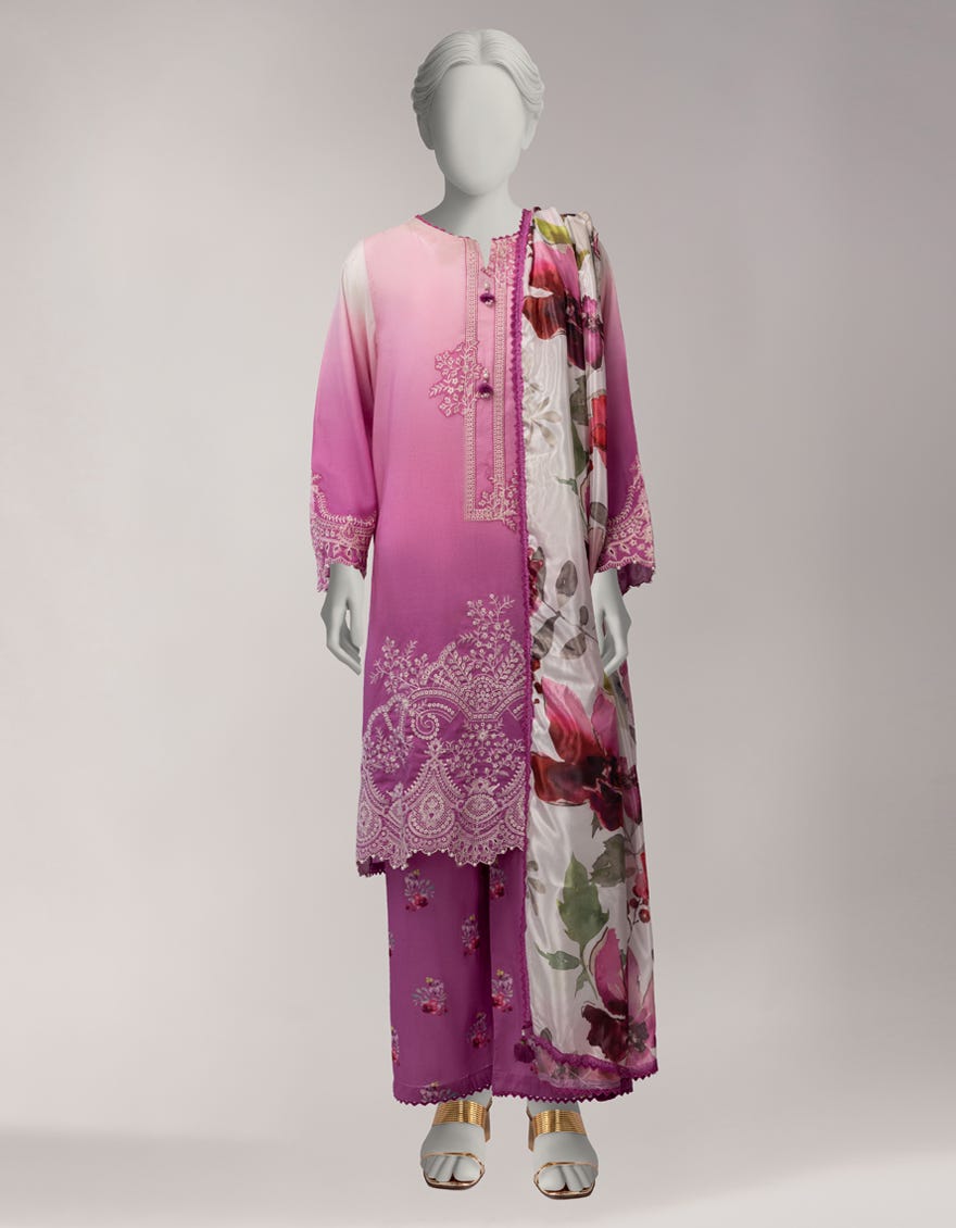MULTICOLOR LAWN SCHIFFLI 3PC STITCHED