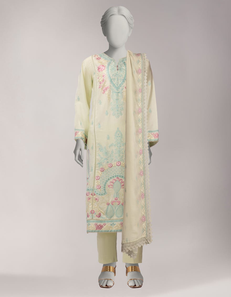 GREEN LAWN EMBROIDERED 3PC STITCHED