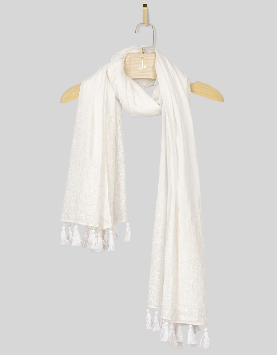 White Lawn Dupatta | Jldp-22-082
