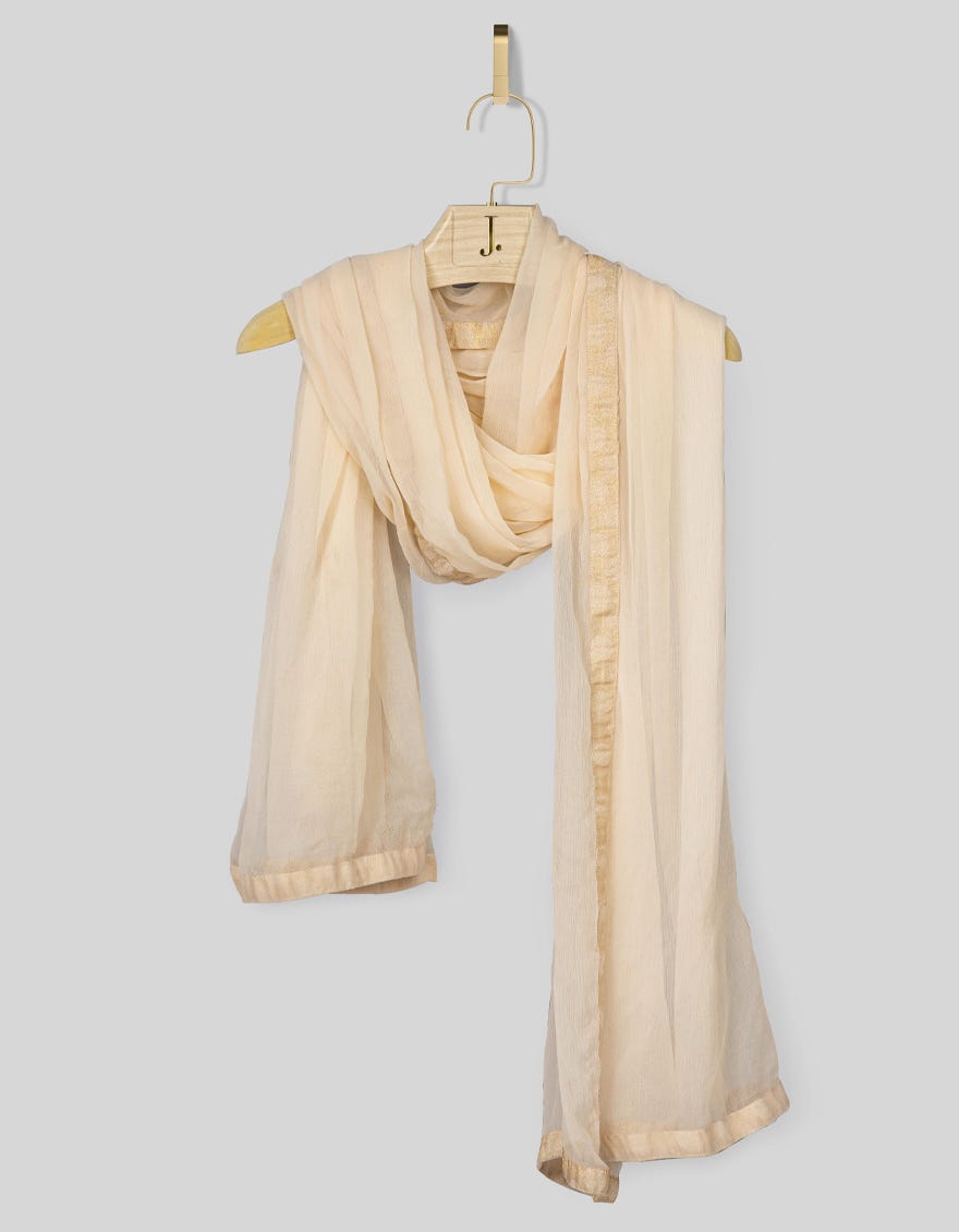 Light Beige Chiffon Dupatta | Jldp-22-088