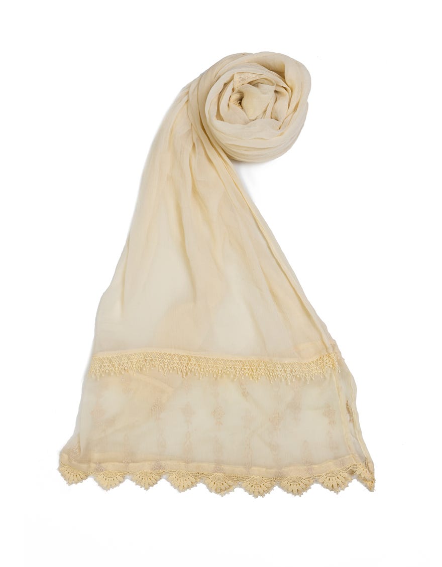 Off White Chiffon Dupatta | Jldp-23-115
