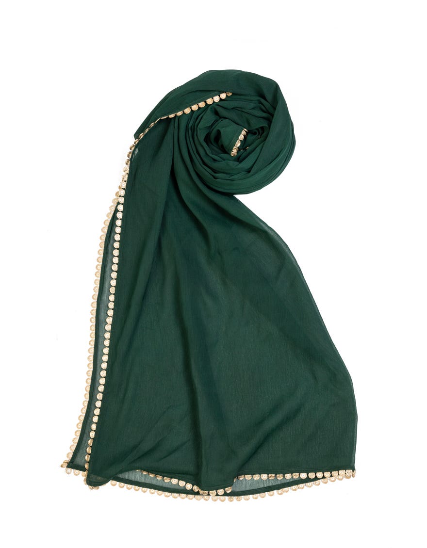 Green Chiffon Dupatta | Jldp-23-124
