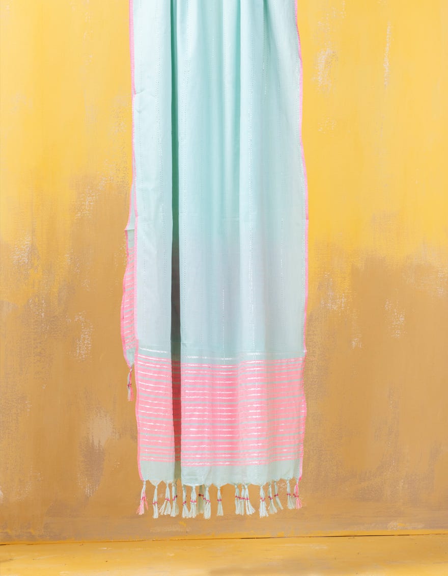 Sea Green Jacquard Dupatta | Jldp-S-24-2637