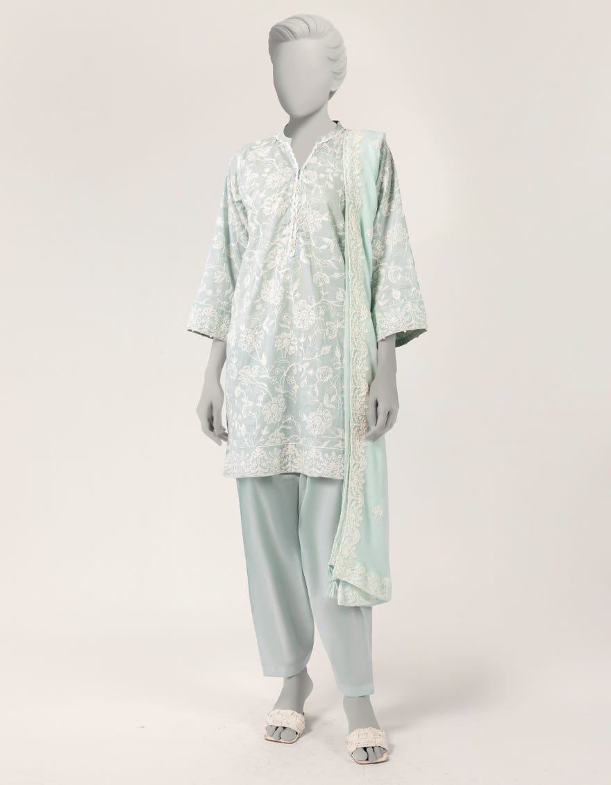 GREEN LAWN EMBROIDERED STITCHED 3PC