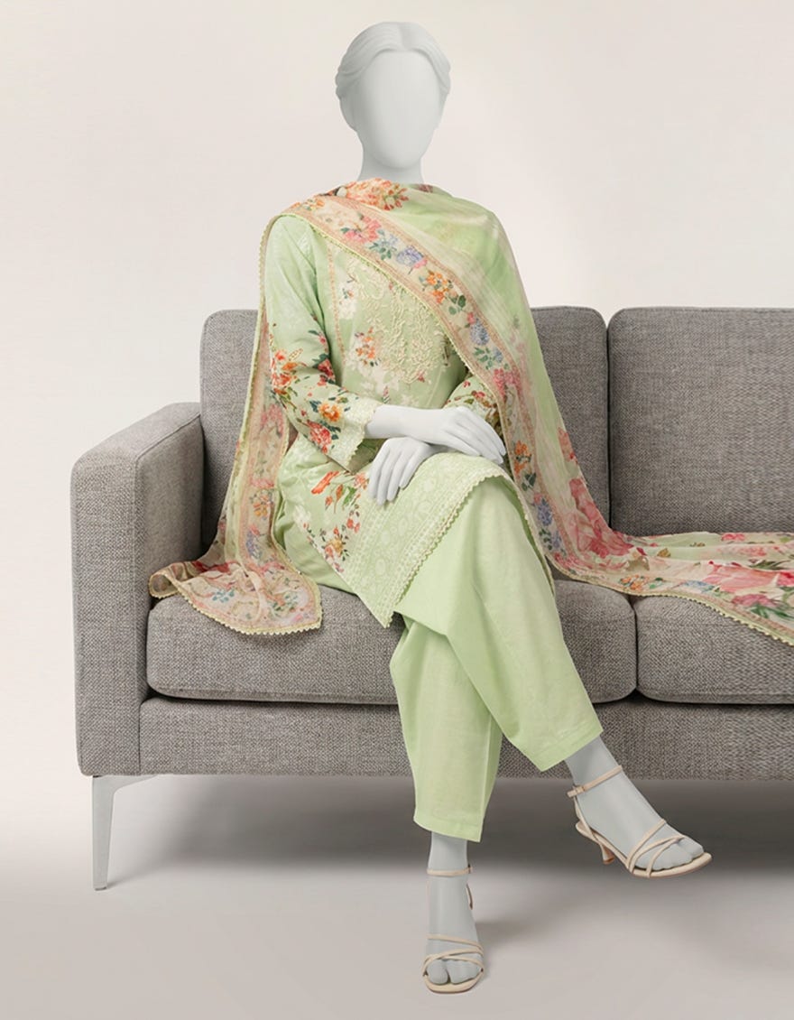 GREEN LAWN EMBROIDERED 3PC STITCHED