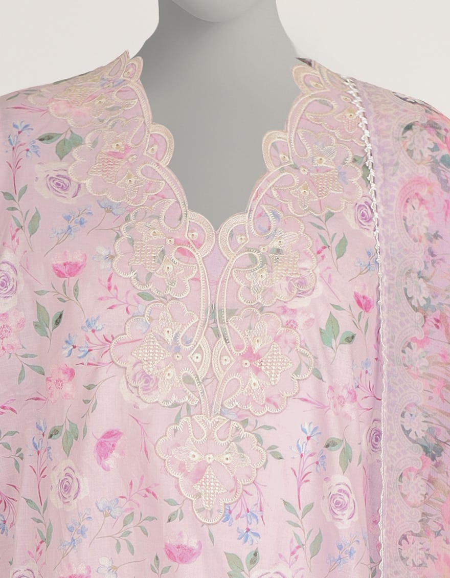 PURPLE LAWN EMBROIDERED STITCHED 3PC