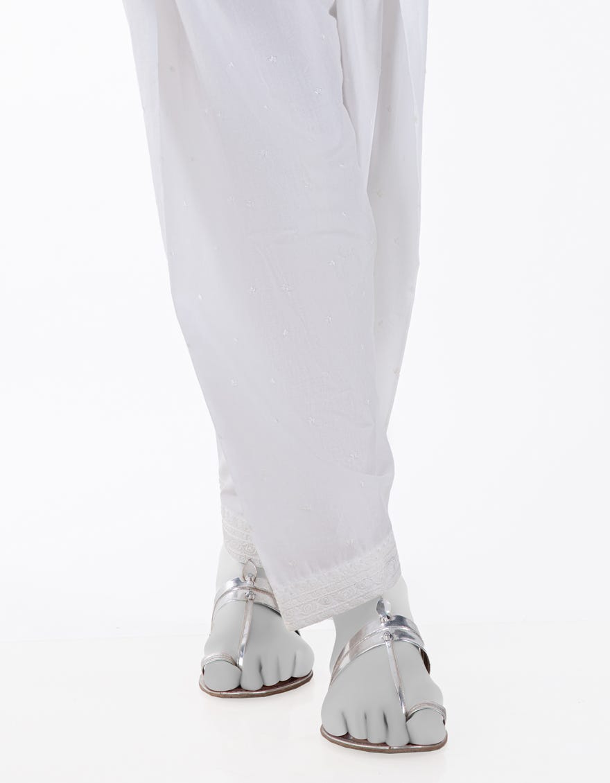 WHITE LAWN SHALWAR
