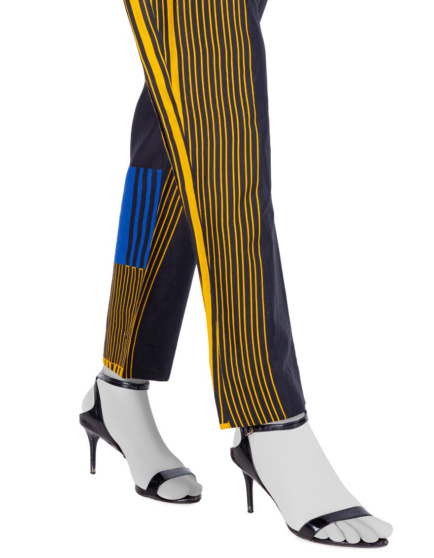BLACK CAMBRIC PRINTED TROUSERS | JJLT-W-24-3062