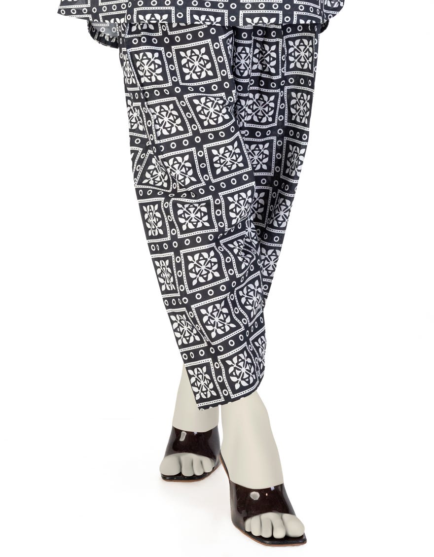 BLACK LAWN PRINTED SHALWAR