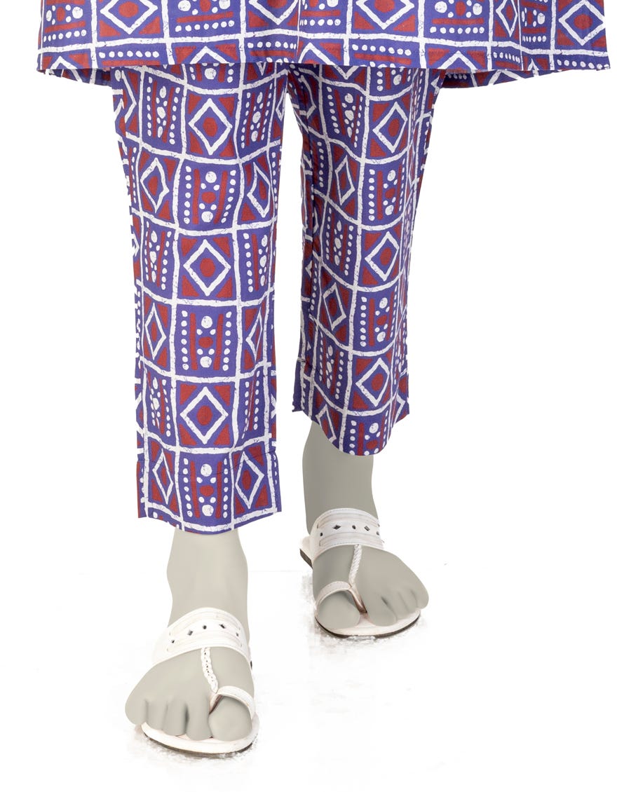 PURPLE LAWN PRINTED TROUSER