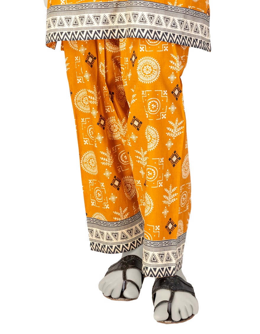 MUSTARD PRINTED LAWN SHALWAR