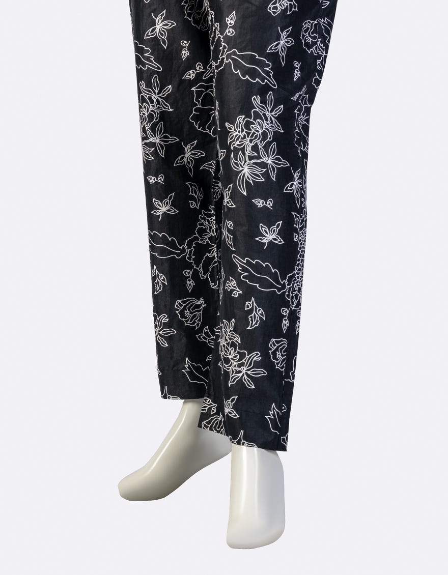 BLACK LAWN PRINTED TROUSERS