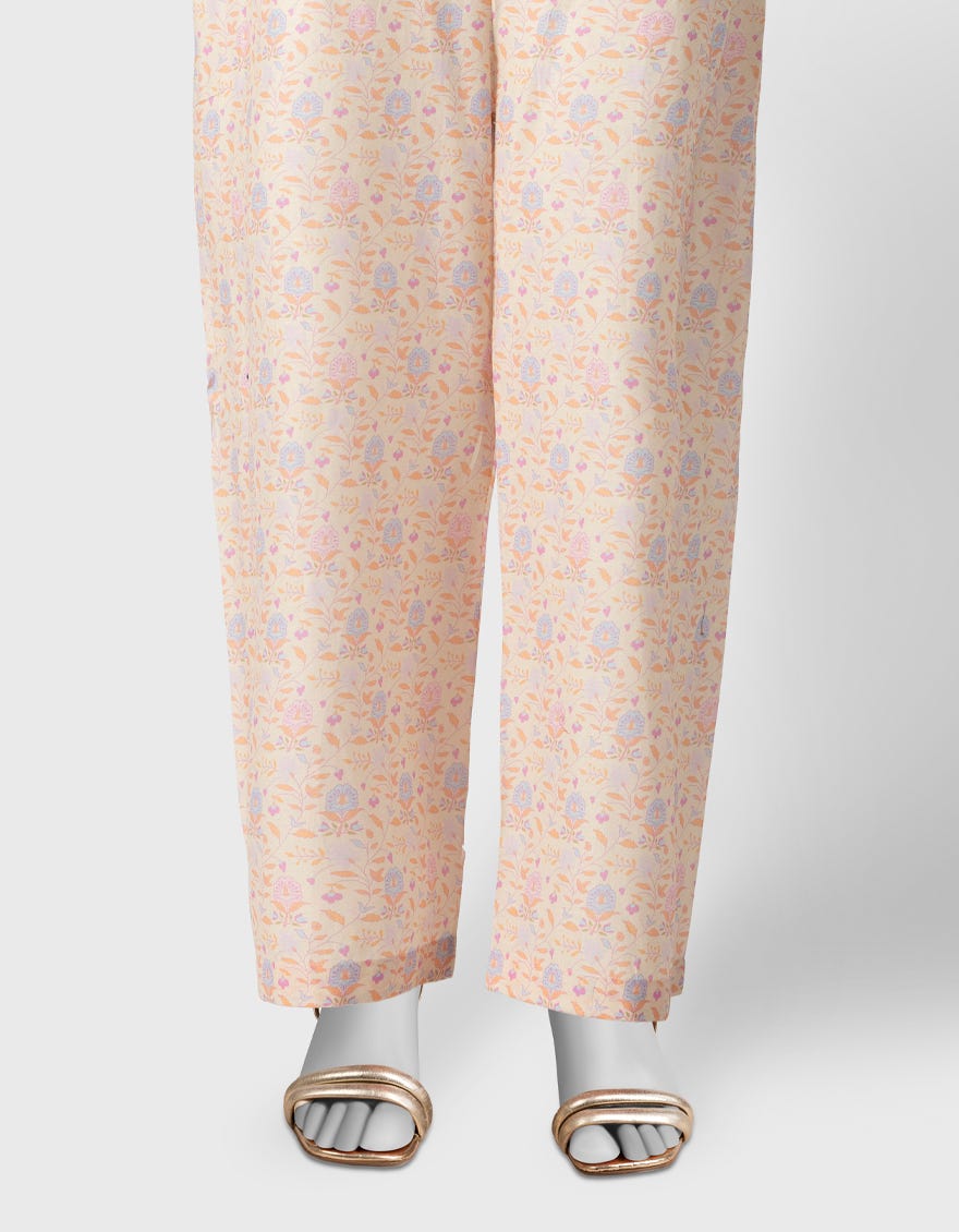 CREAM LAWN BASIC TROUSERS