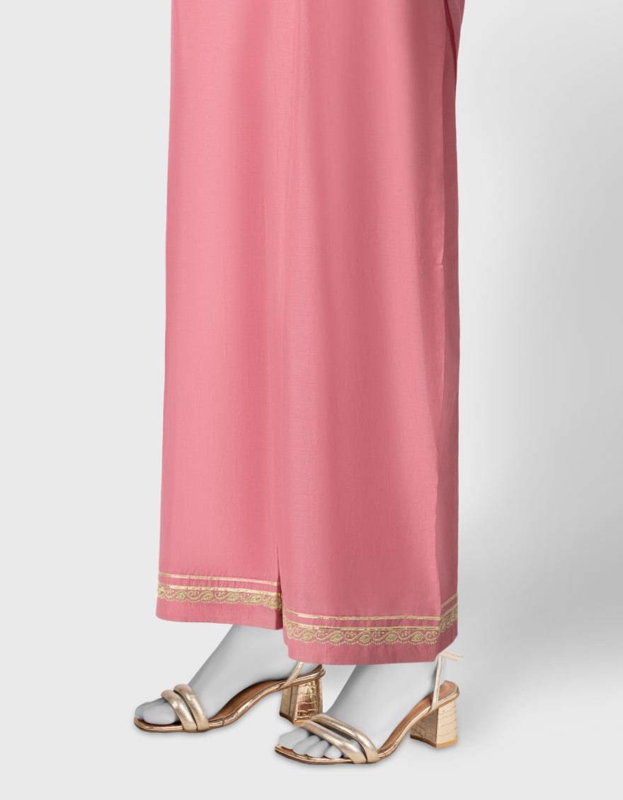 PINK LAWN EMBROIDERED TROUSERS