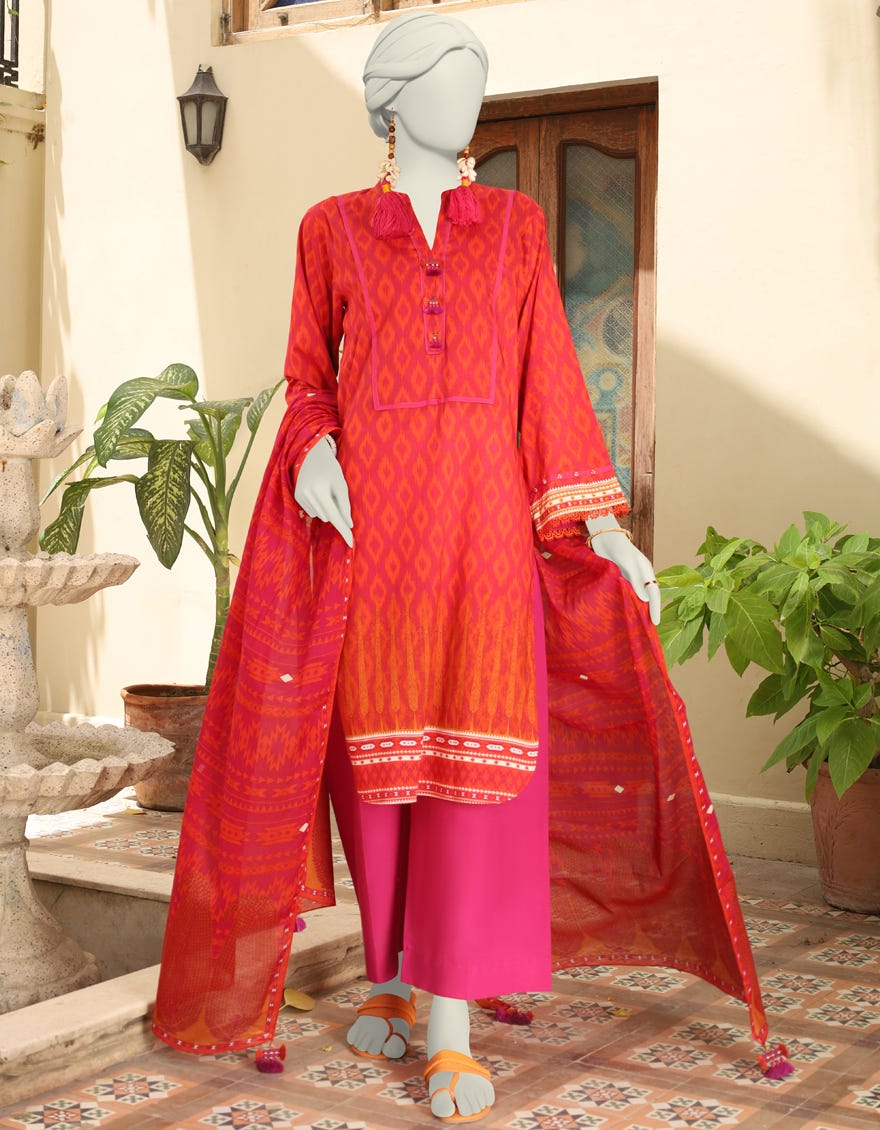 Pink Lawn Unstitched 3 Piece Dress | Jlawn-S-24-573