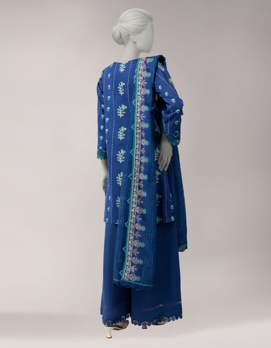 MULTICOLOR LAWN EMBROIDERED UNSTITCHED 3PC