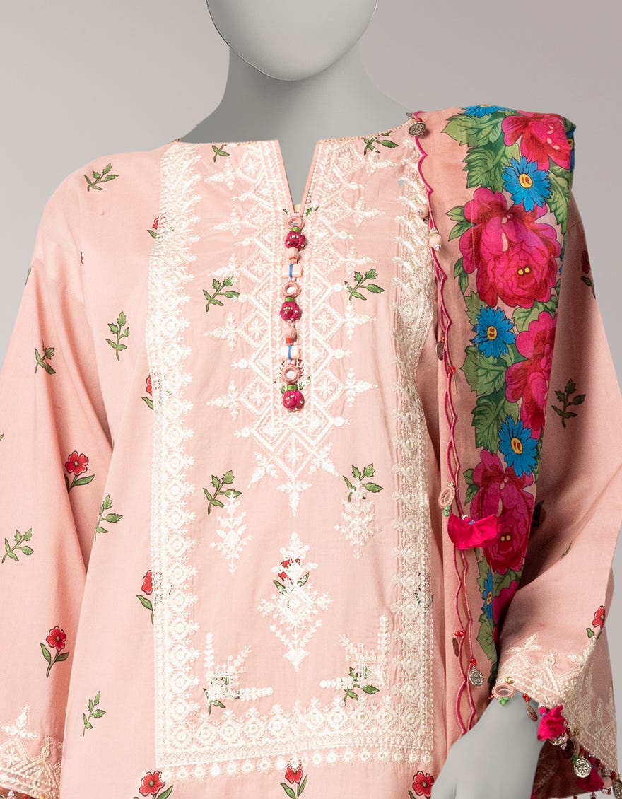 MULTICOLOR LAWN EMBROIDERED UNSTITCHED 3PC