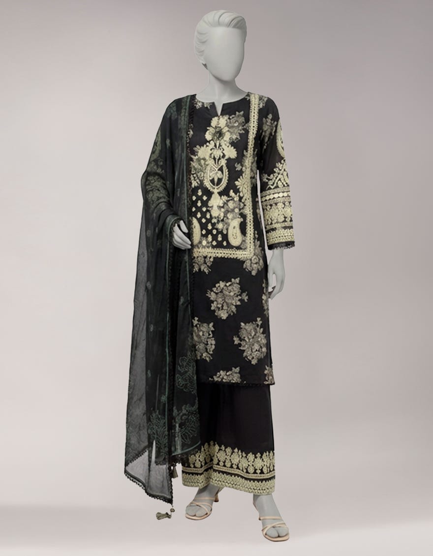 MULTICOLOR LAWN EMBROIDERED UNSTITCHED 3PC