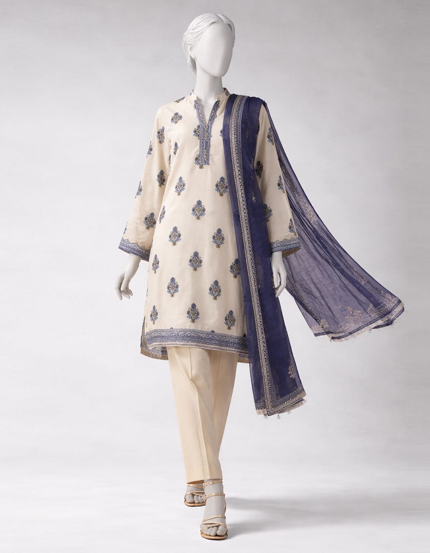 MULTICOLOR LAWN PRINTED UNSTITCHED 3PC