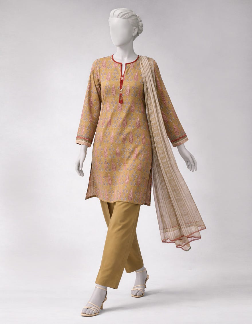 MULTICOLOR LAWN PRINTED UNSTITCHED 3PC