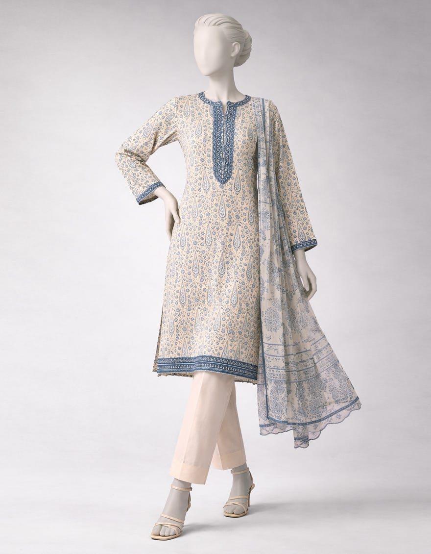 MULTICOLOR LAWN PRINTED UNSTITCHED 3PC