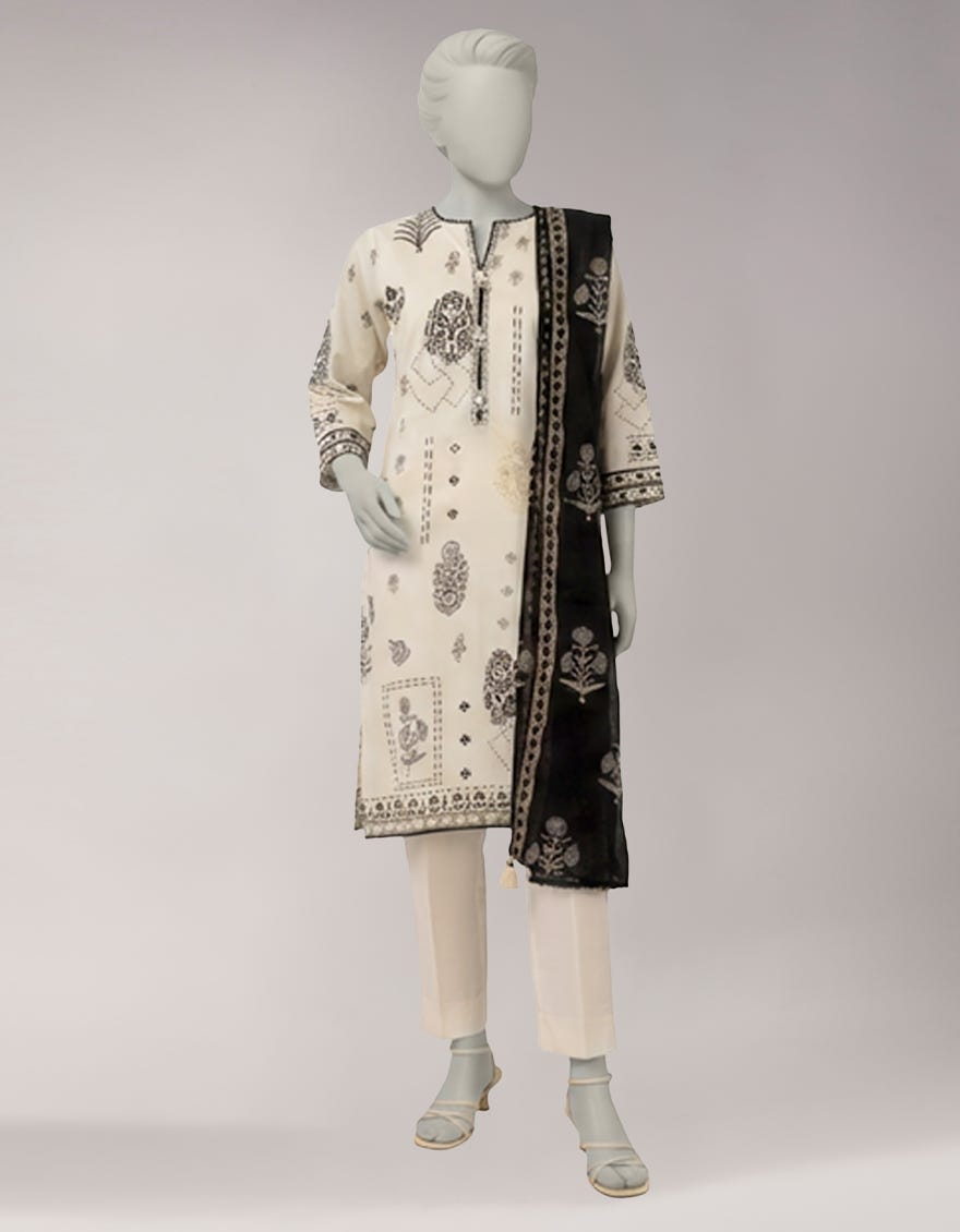 MULTICOLOR LAWN PRINTED UNSTITCHED 3PC