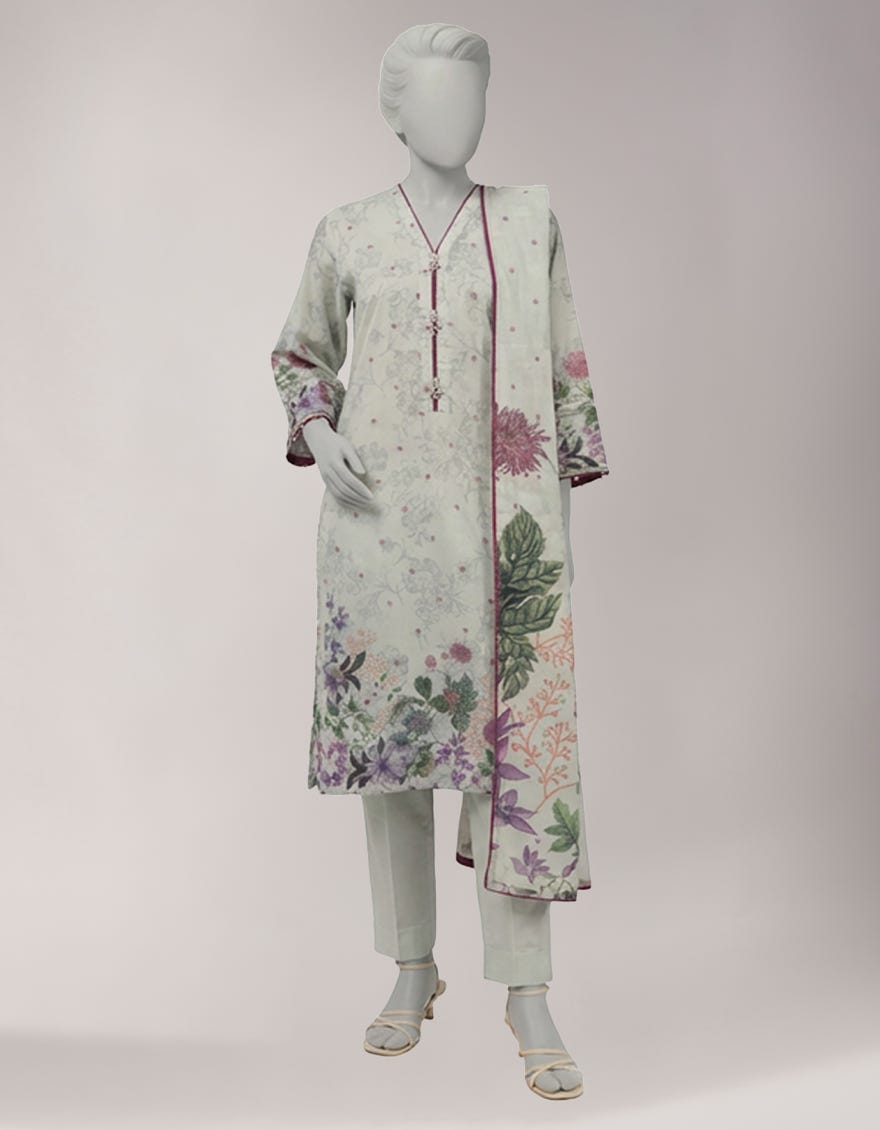 MULTICOLOR LAWN DIGITAL PRINTED UNSTITCHED 3PC