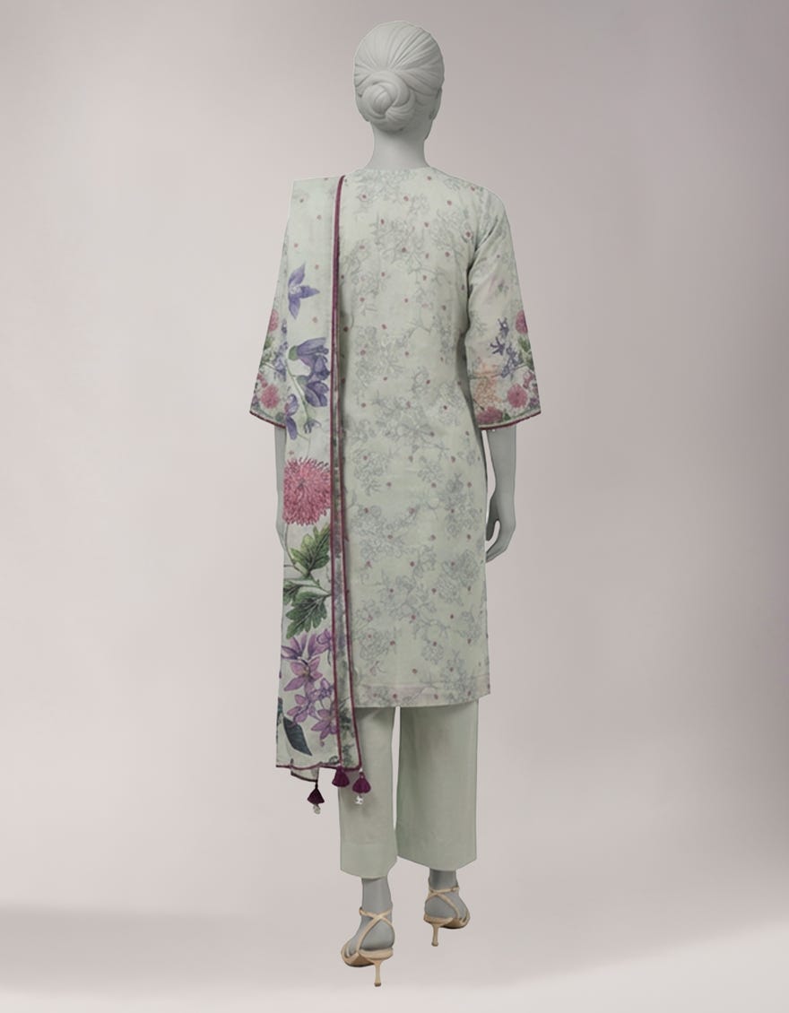 MULTICOLOR LAWN DIGITAL PRINTED UNSTITCHED 3PC