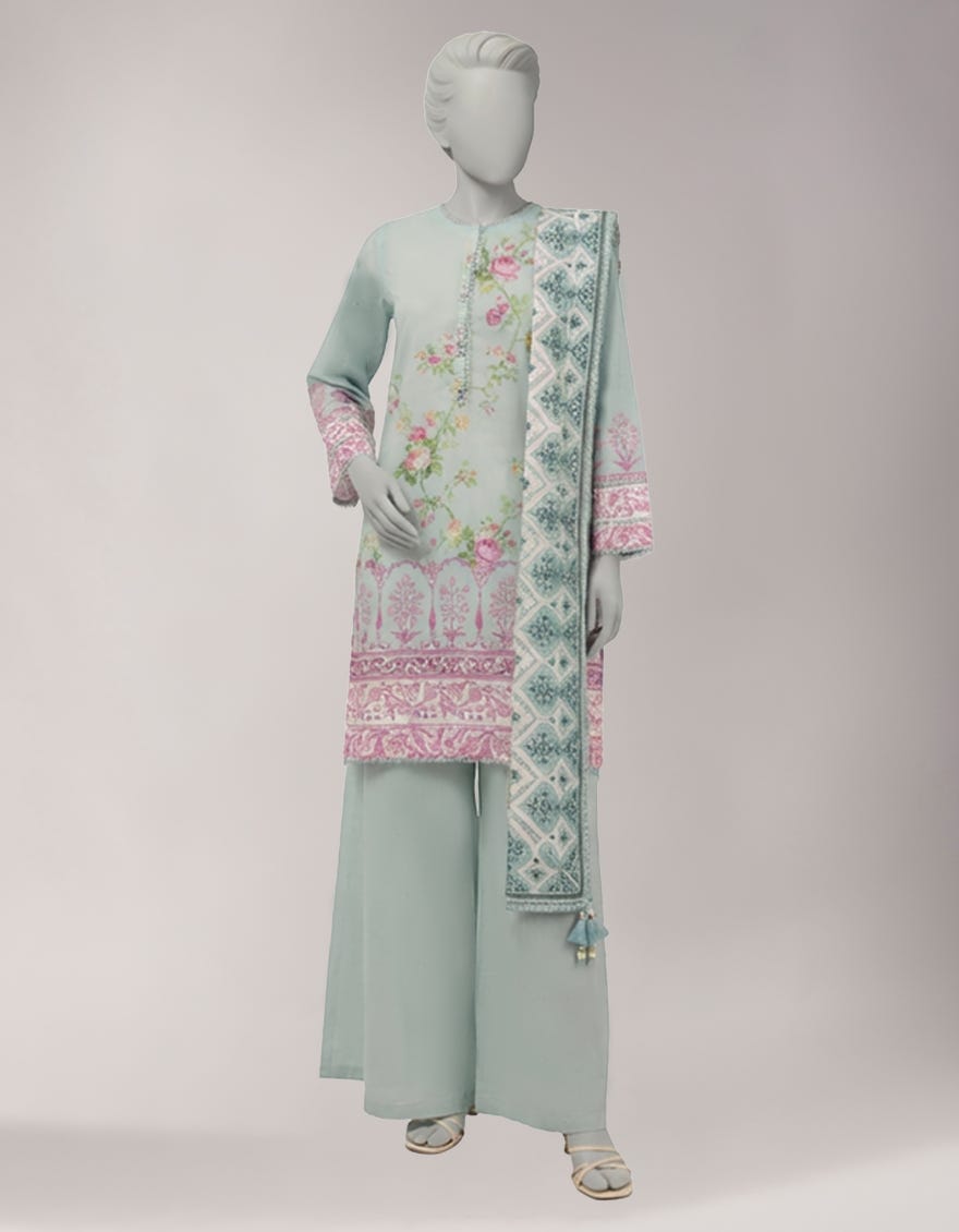 MULTICOLOR LAWN DIGITAL PRINTED UNSTITCHED 3PC