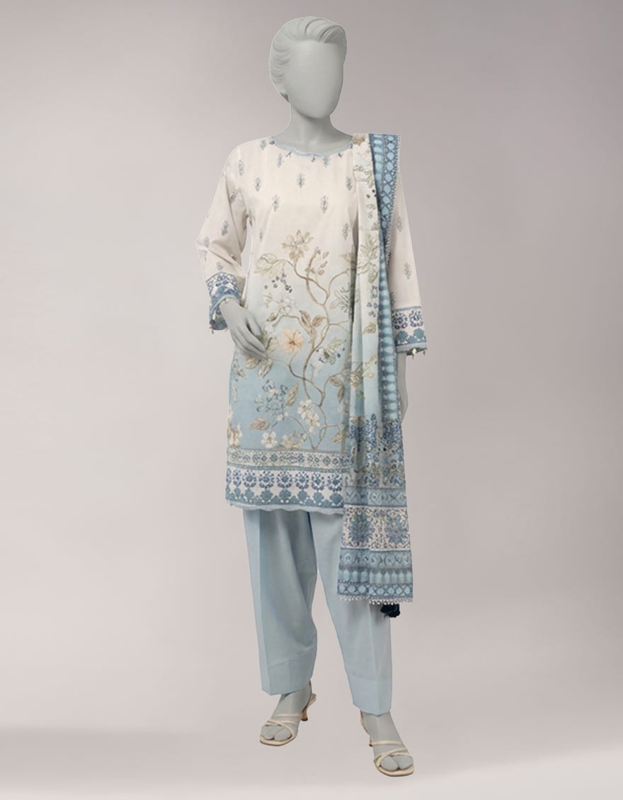 MULTICOLOR LAWN DIGITAL PRINTED UNSTITCHED 3PC