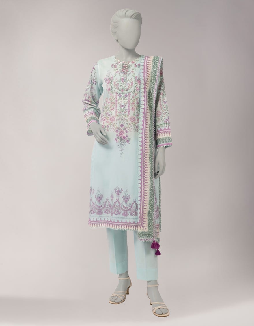 MULTICOLOR LAWN DIGITAL PRINTED UNSTITCHED 3PC