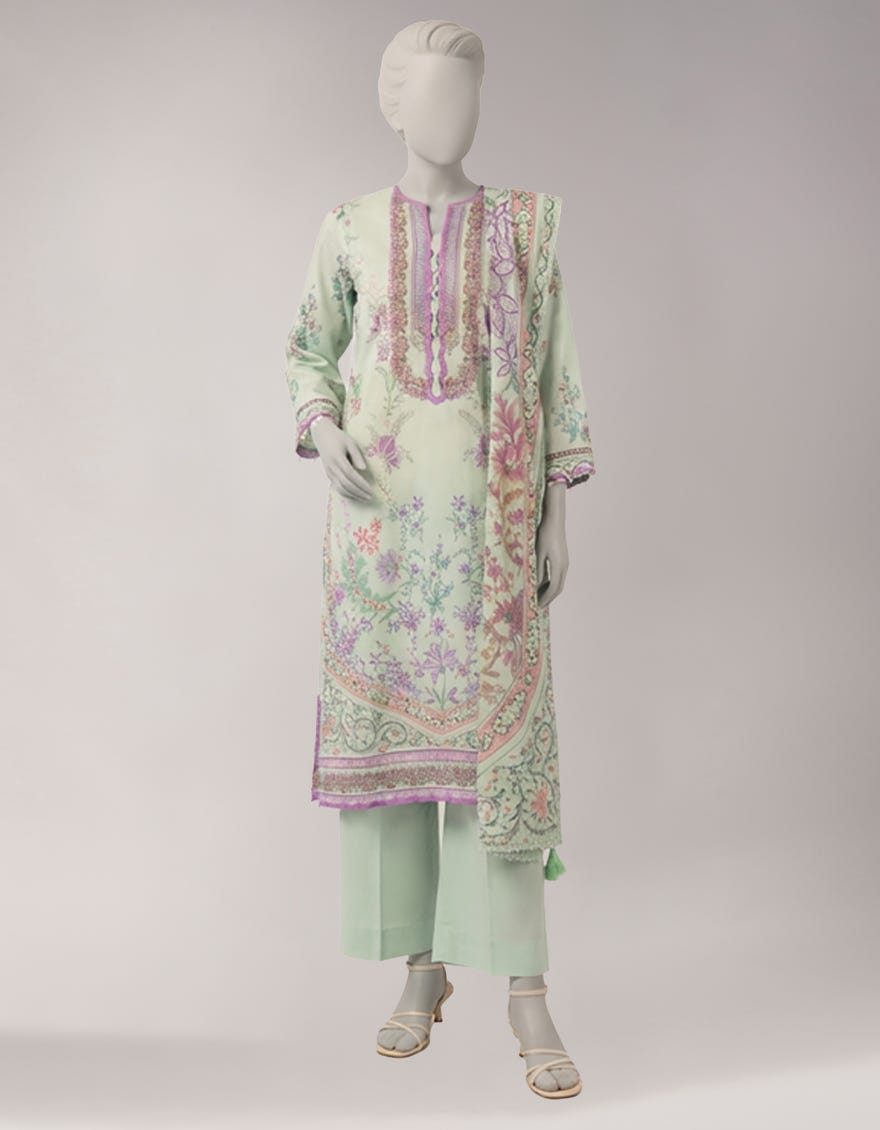 MULTICOLOR LAWN DIGITAL PRINTED UNSTITCHED 3PC