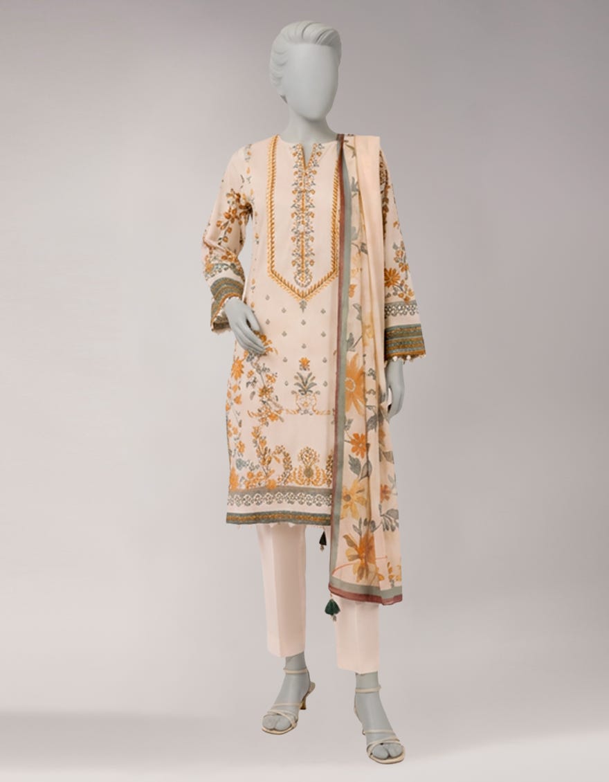MULTICOLOR LAWN DIGITAL PRINTED UNSTITCHED 3PC