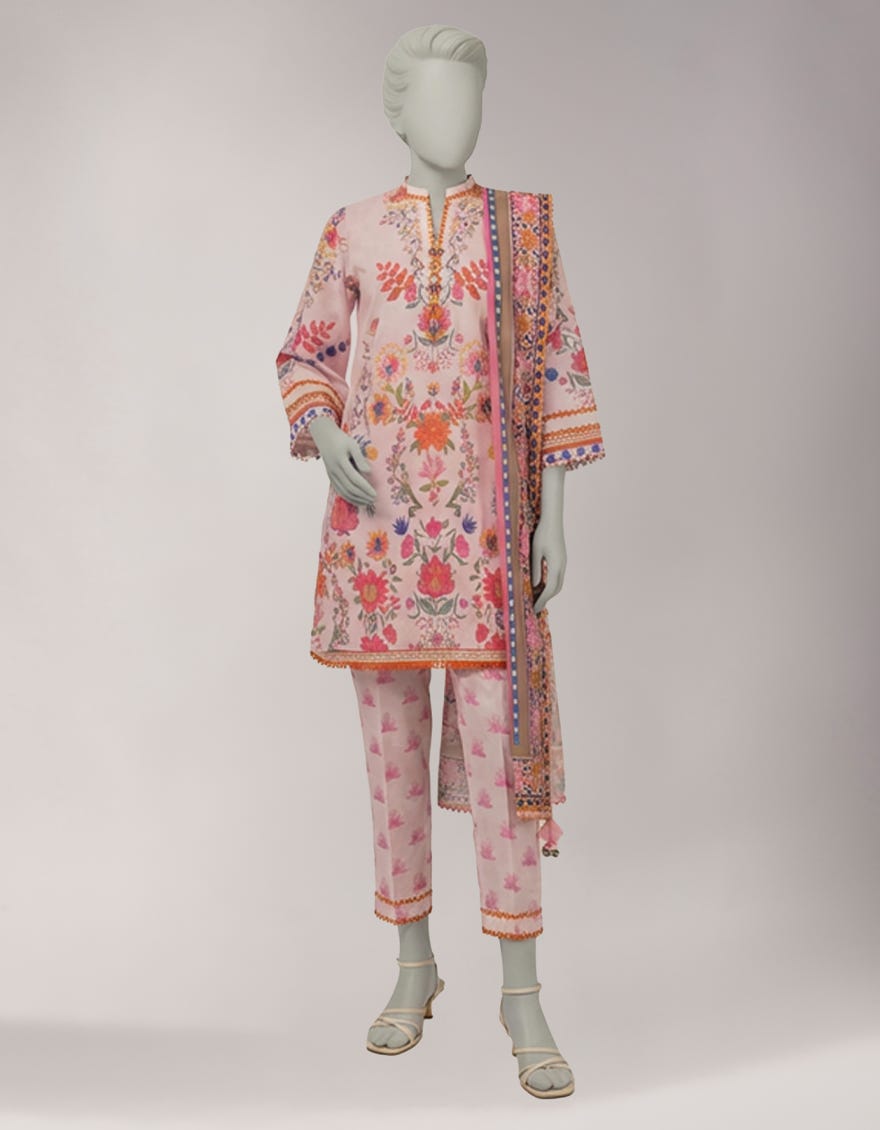 MULTICOLOR LAWN DIGITAL PRINTED UNSTITCHED 3PC