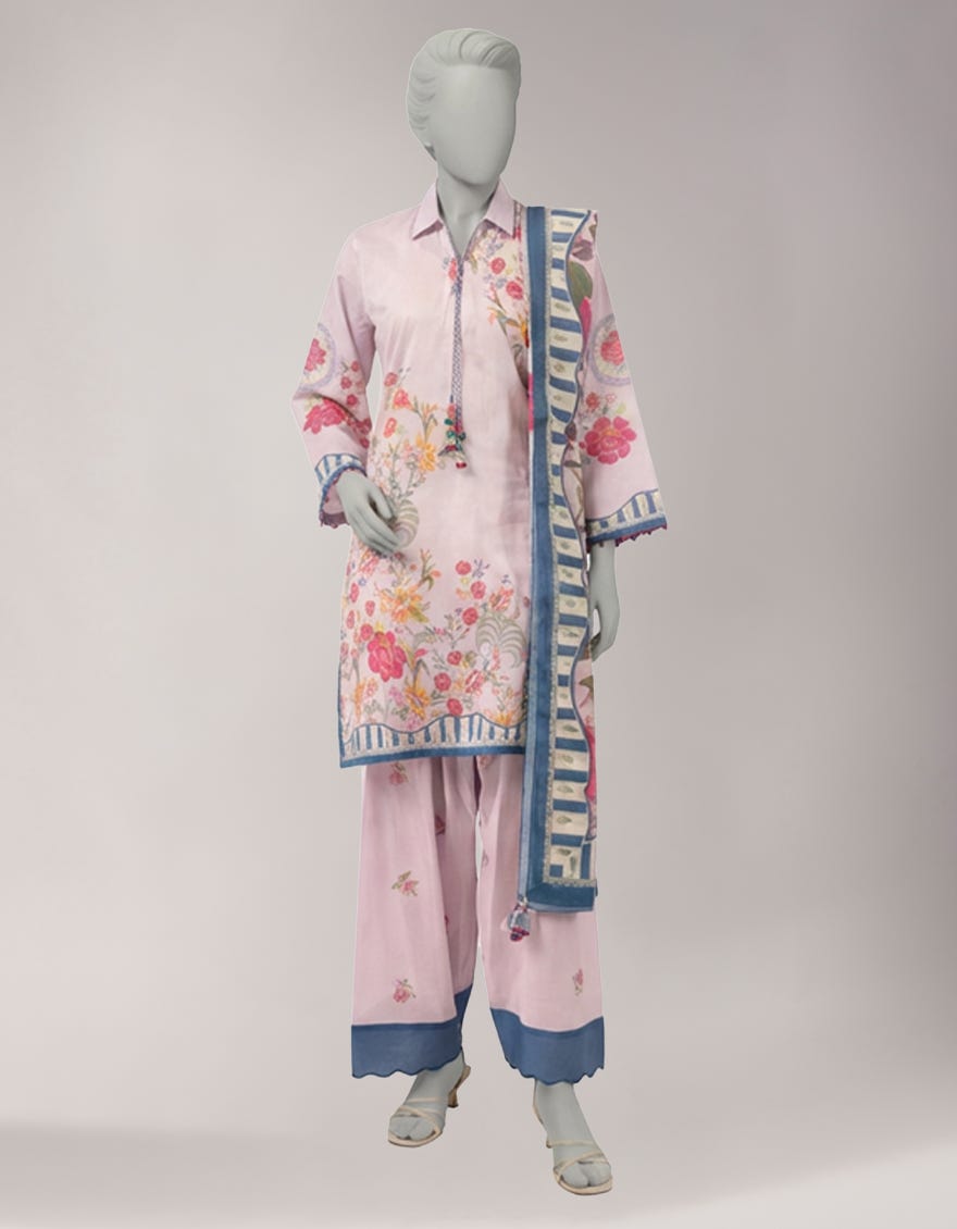 MULTICOLOR LAWN DIGITAL PRINTED UNSTITCHED 3PC