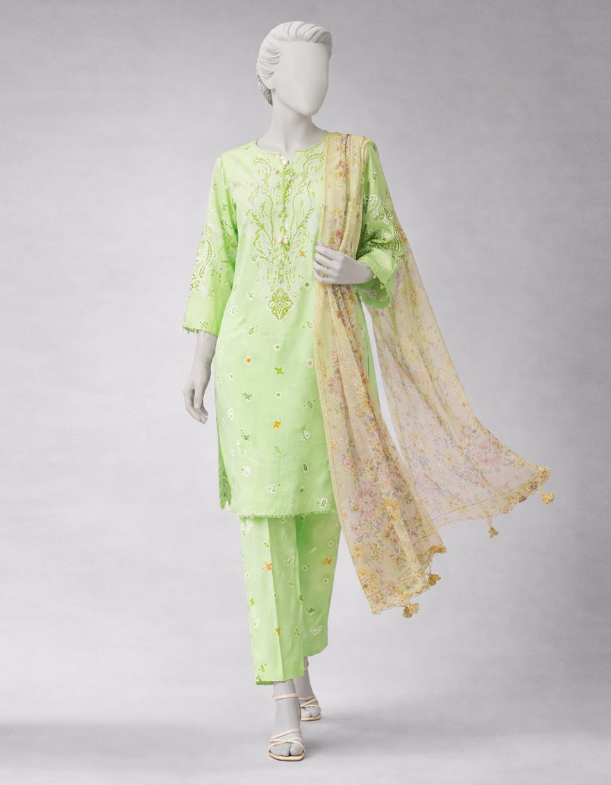 MULTICOLOR LAWN PASTE PRINTED UNSTITCHED 3PC