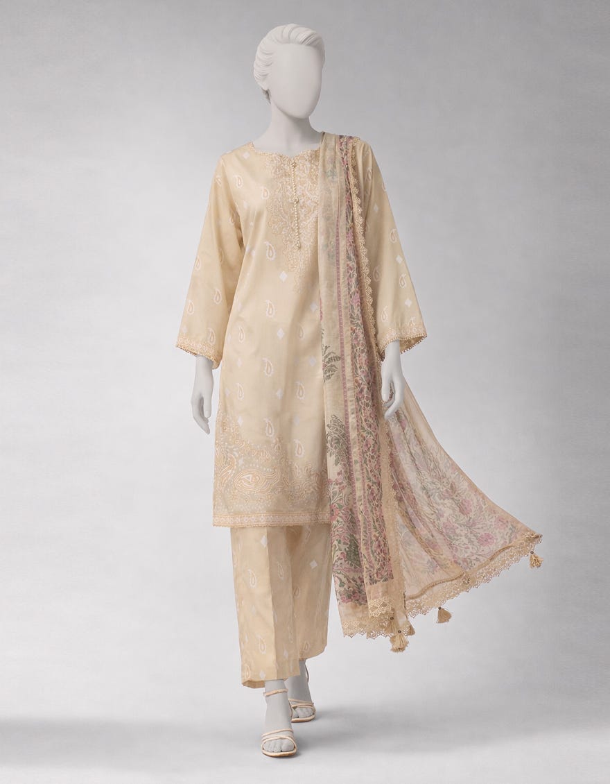 MULTICOLOR LAWN PASTE PRINTED UNSTITCHED 3PC