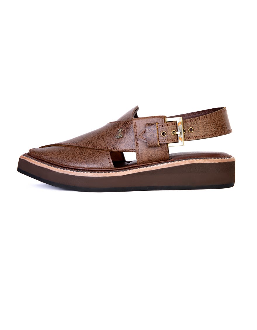 Dark Brown Trendy Peshawari Chappal | Jjfw-Jpc-033-R1