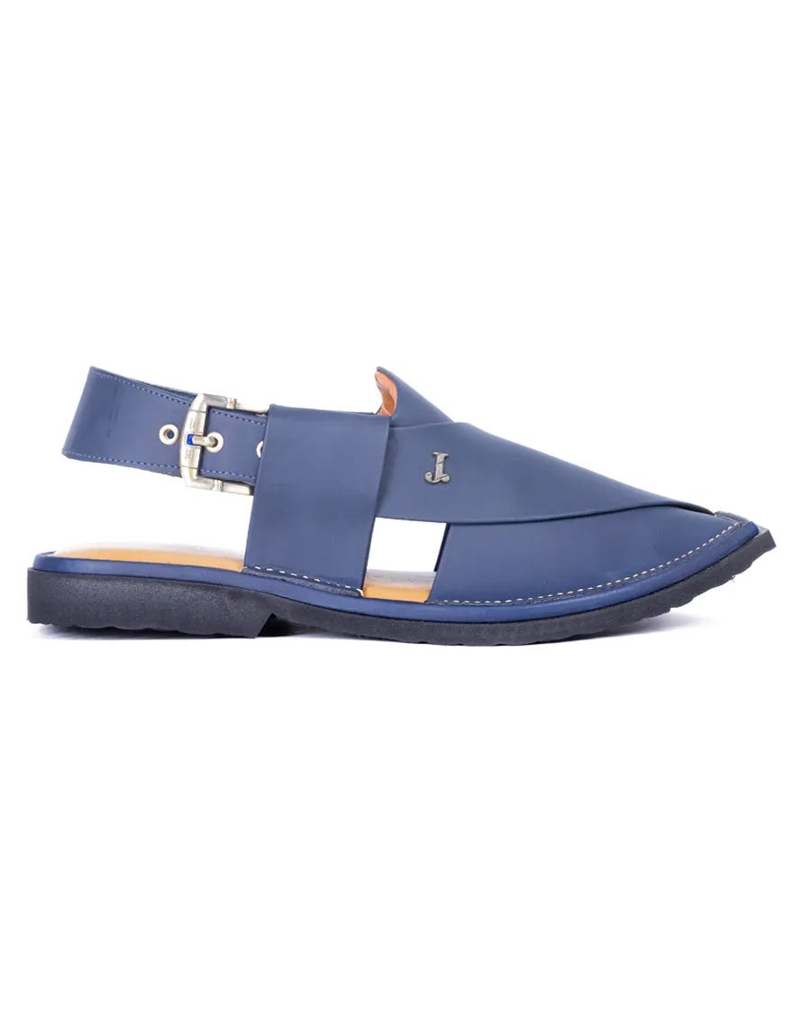BLUE PLAIN PESHAWARI SANDALS