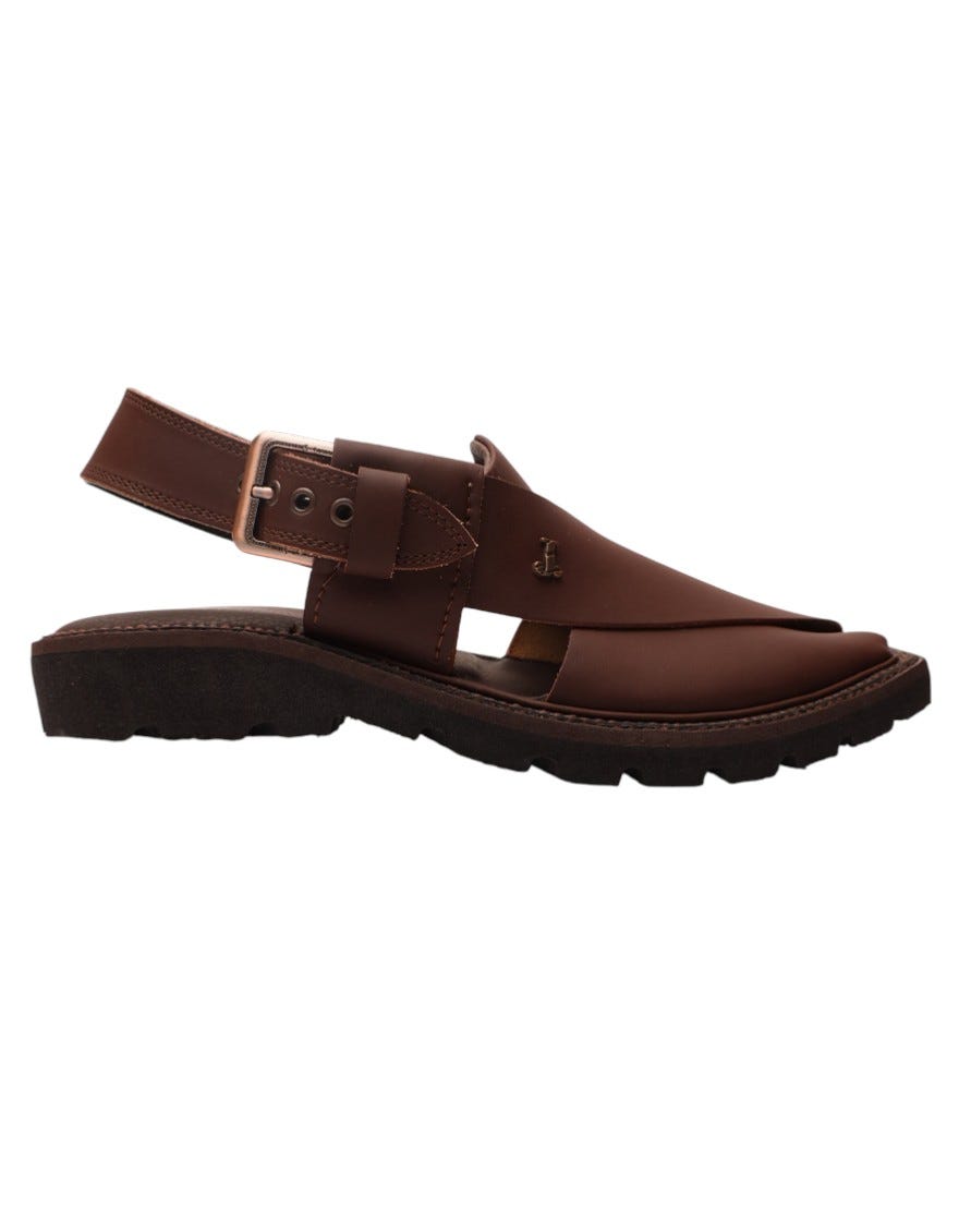 DARK BROWN PLAIN PESHAWARI SANDALS