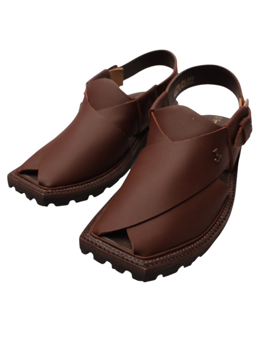 DARK BROWN PLAIN PESHAWARI SANDALS