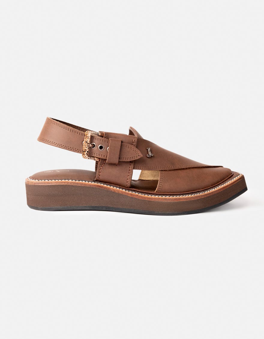 DARK BROWN HIGH CHROME KAPTAAN SANDALS