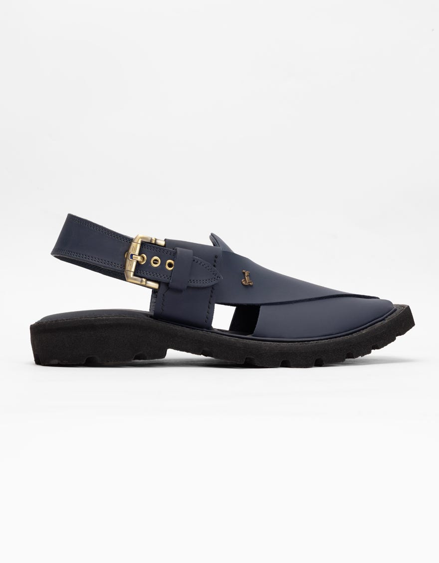 BLUE PLAIN PESHAWARI SANDALS