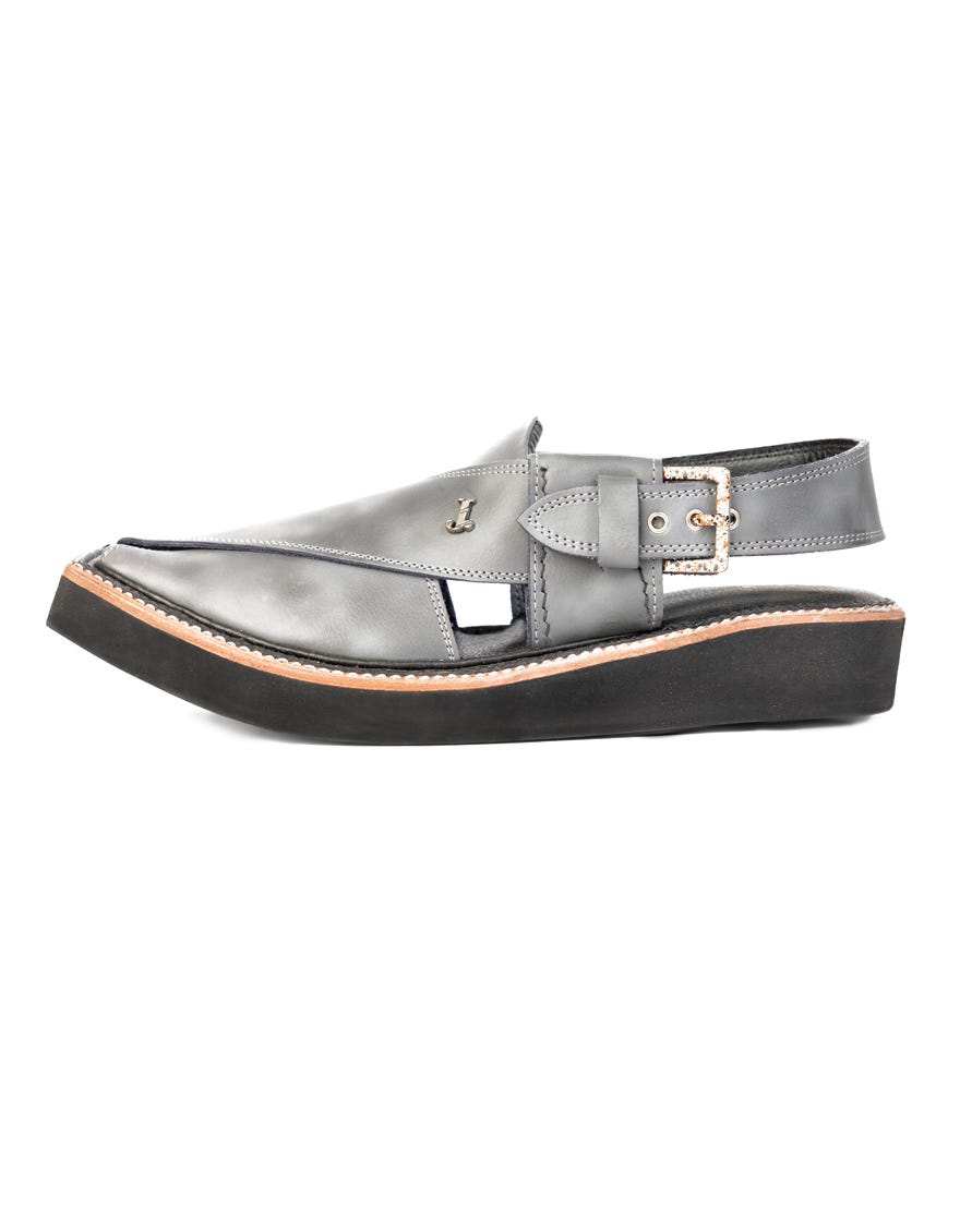 Grey Trendy Peshawari Chappal | Jjfw-Jpc-055-Kc
