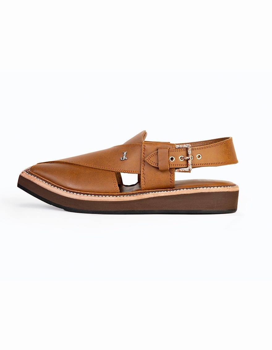 Brown Trendy Kaptaan Sole Peshawari Chappal | Jjfw-Jpc-056
