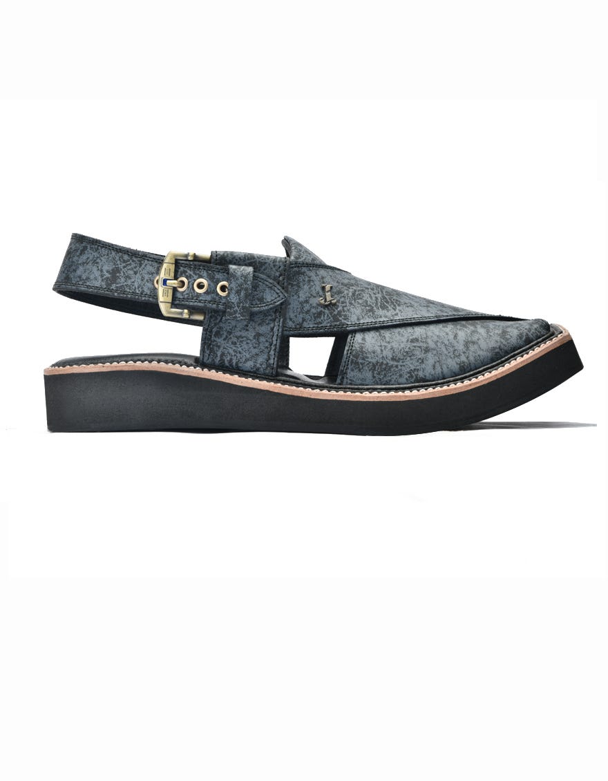 Grey Trendy Peshawari Chappal | Jjfw-Jpc-085-Kc